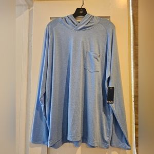 HUK(fishing gear) Men's XL Long Sleeve Light Hoodie (NWT) light blue color